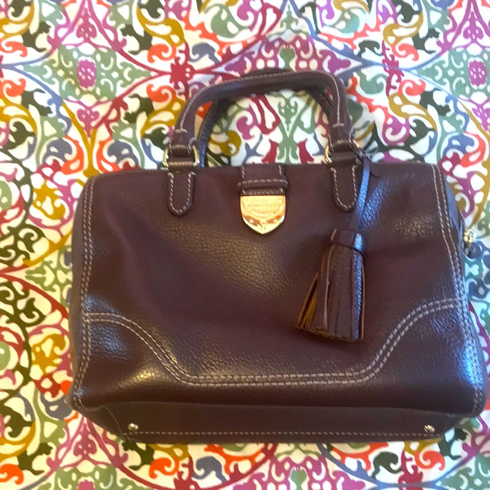 Lauren Ralph Lauren Brown Leather Bowler Style Bag